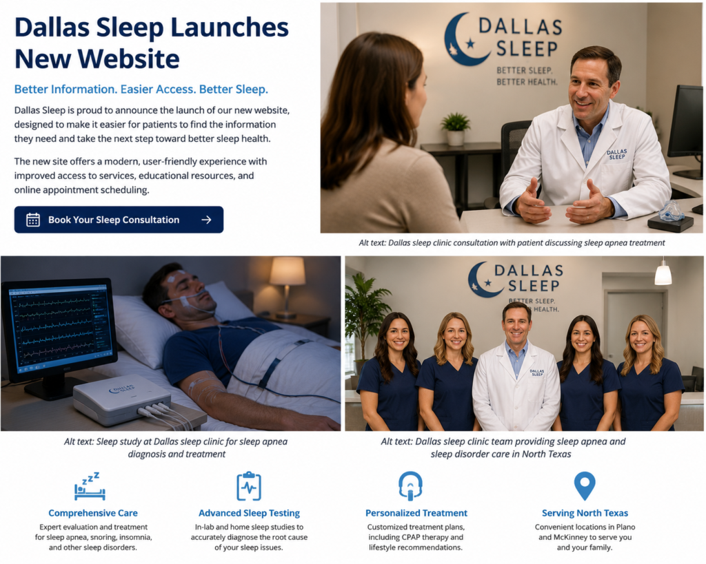 Dallas Sleep doctor smiling during an in-office patient consultation for sleep disorder treatment